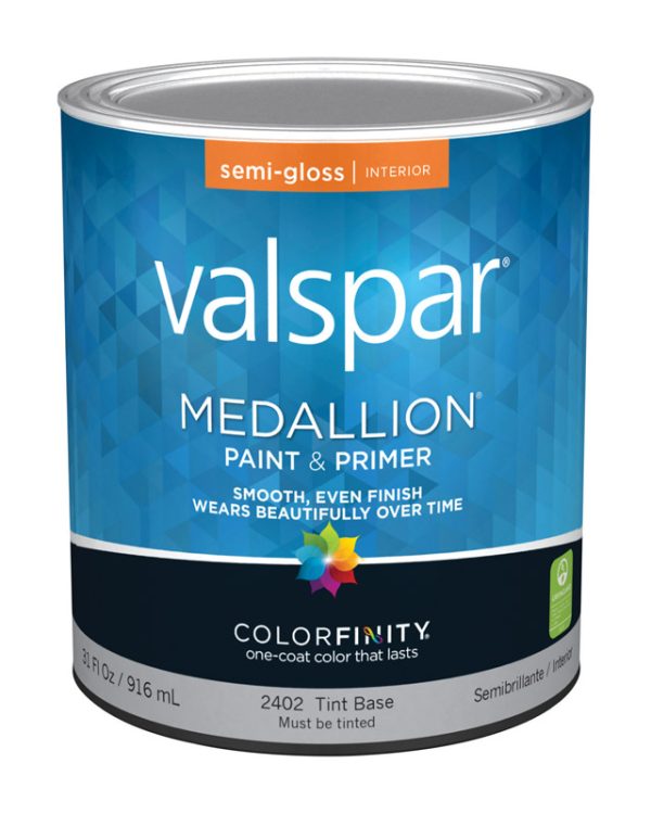 Valspar Medallion Semi-Gloss Tint Base Paint and Primer Interior 1 qt