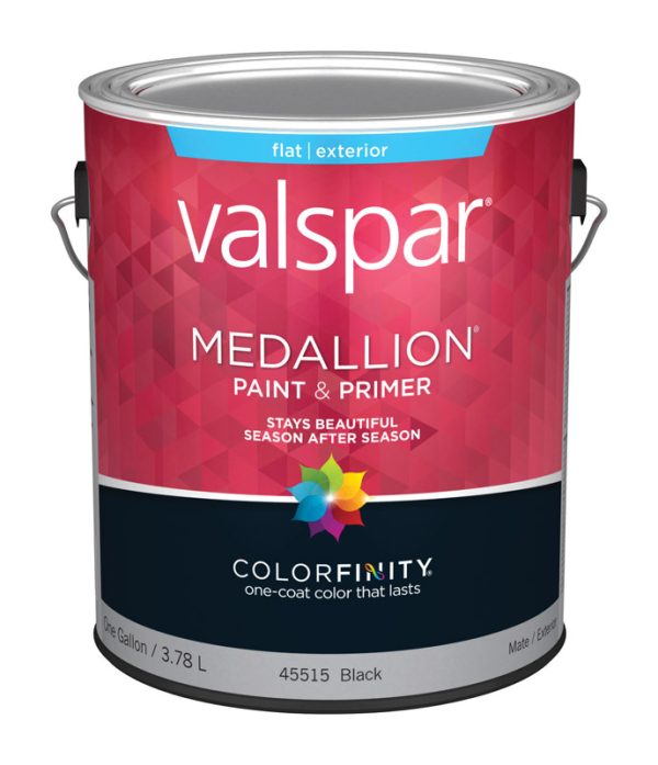 Valspar Medallion Flat Black Paint and Primer Exterior 1 gal
