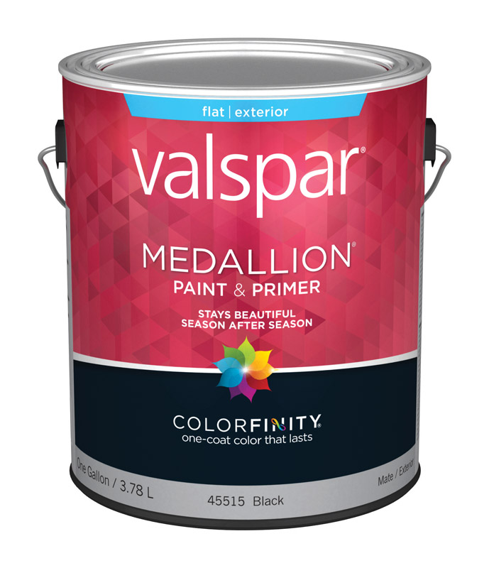 Valspar Medallion Flat Black Paint and Primer Exterior 1 gal ...