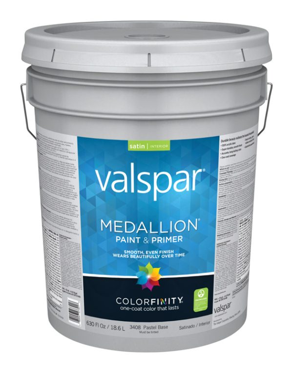 Valspar Medallion Satin Pastel Base Paint and Primer Interior 5 gal