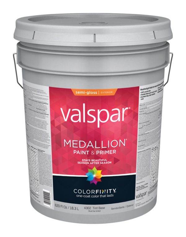 Valspar Medallion Semi-Gloss Tintable Tint Base Paint Exterior 5 gal