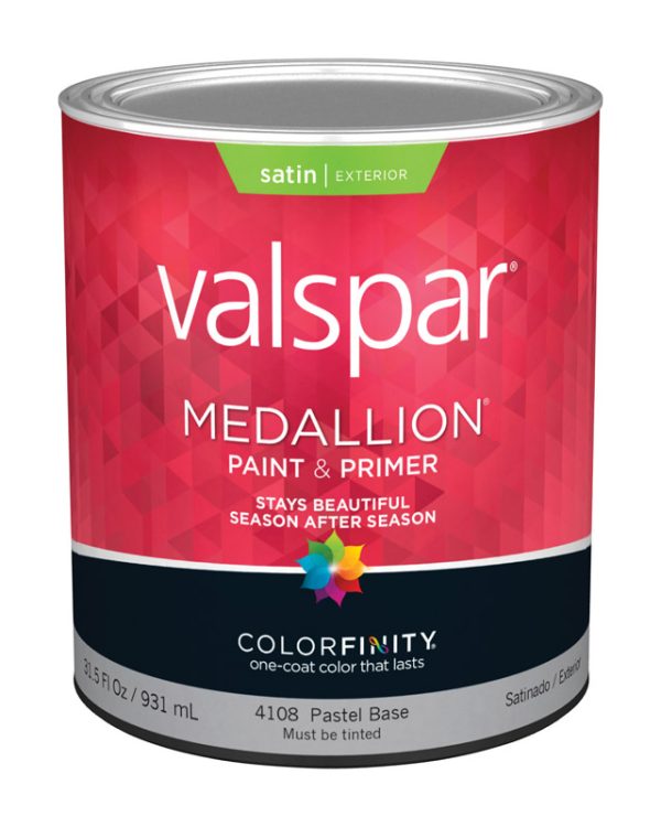 Valspar Medallion Satin Pastel Base Paint and Primer Exterior 1 qt