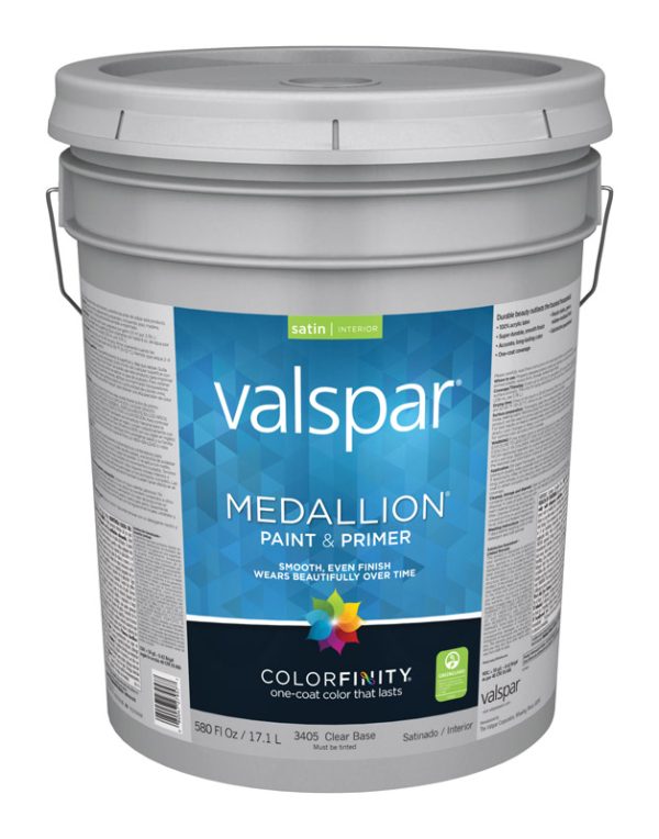 Valspar Medallion Satin Tintable Clear Base Paint Interior 5 gal