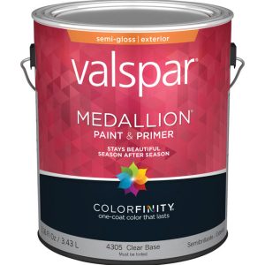 Valspar Medallion Semi-Gloss Clear Base Paint and Primer Exterior 1 gal