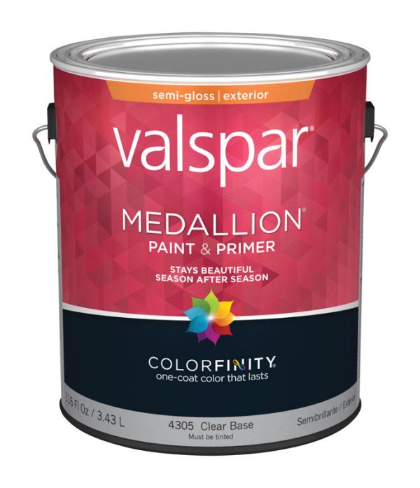 Valspar Medallion Semi-Gloss Clear Base Paint and Primer Exterior 1 gal