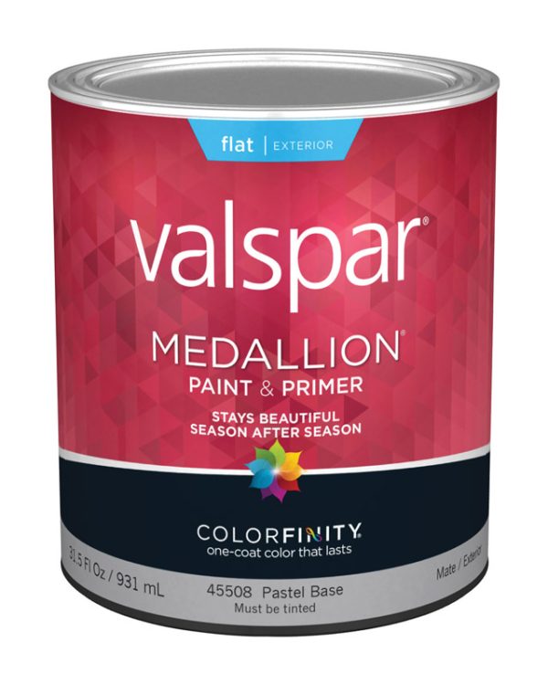 Valspar Medallion Flat Pastel Base Paint and Primer Exterior 1 qt