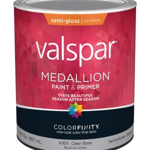 Valspar Medallion Semi-Gloss Clear Base Paint and Primer Exterior 1 qt