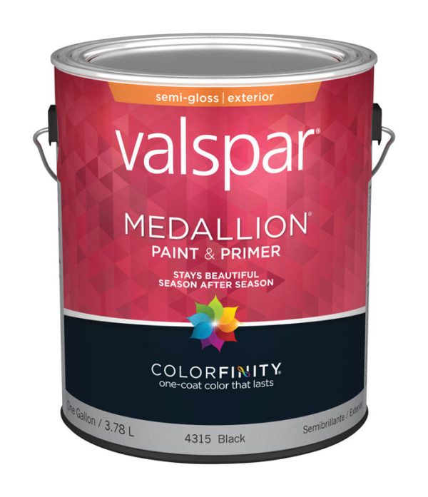 Valspar Medallion Semi-Gloss Black Paint Exterior 1 gal