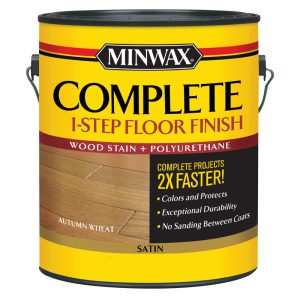 Minwax Complete 1-Step Floor Finish Satin Autumn Wheat Water-Based Wood Floor Stain 1 gal