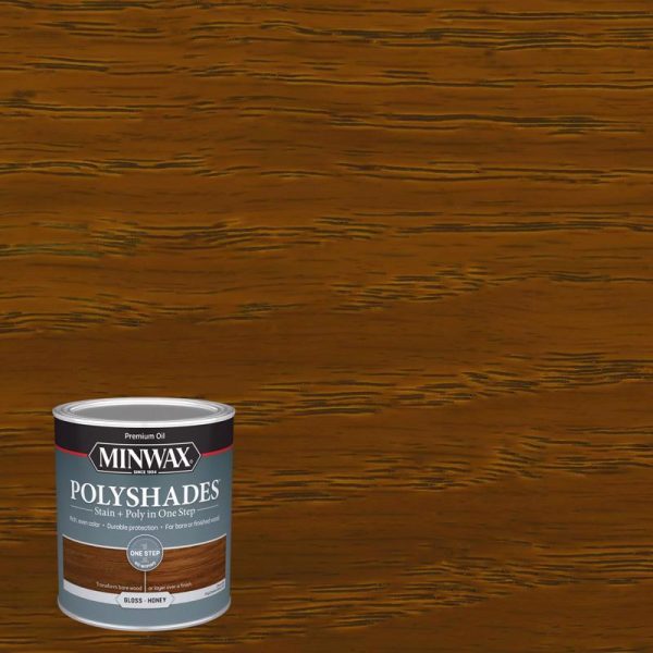 Minwax PolyShades Semi-Transparent Gloss Honey Oil-Based Stain/Polyurethane Finish 1 qt