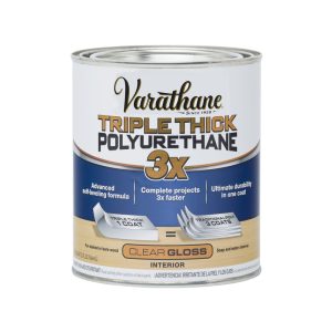 Varathane Transparent Gloss Clear Water-Based Urethane Modified Alkyd Triple Thick Polyurethane 1 qt