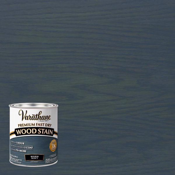 Varathane Fast Dry Wood Stain Semi-Transparent Worn Navy Oil-Based Urethane Modified Alkyd Wood Stai