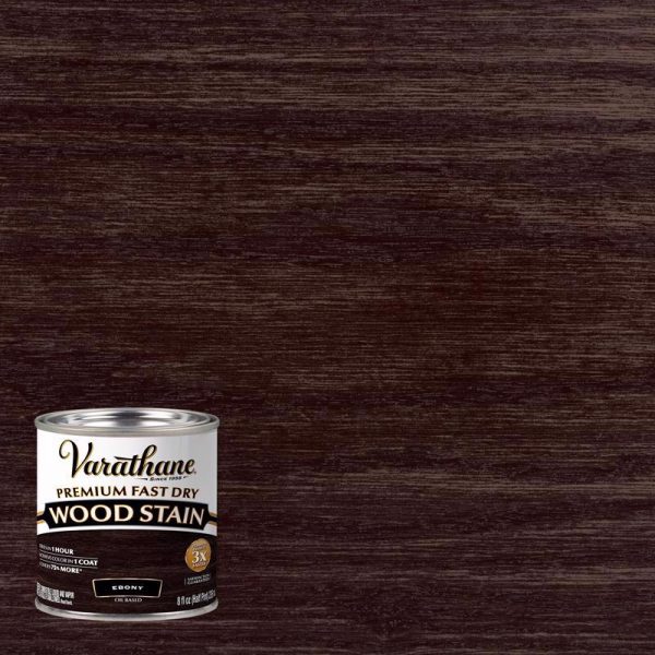 Varathane Premium Semi-Transparent Ebony Oil-Based Urethane Modified Alkyd Fast Dry Wood Stain 0.5 p