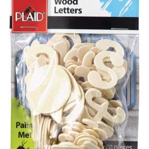 Plaid 1 in. H X 4.5 in. W X 5.5 in. L Natural Beige Wood Letters