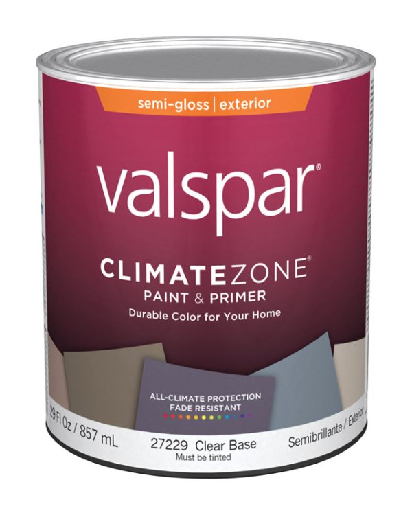 Valspar Climate Zone Semi-Gloss Clear Base Paint and Primer Exterior 1 qt