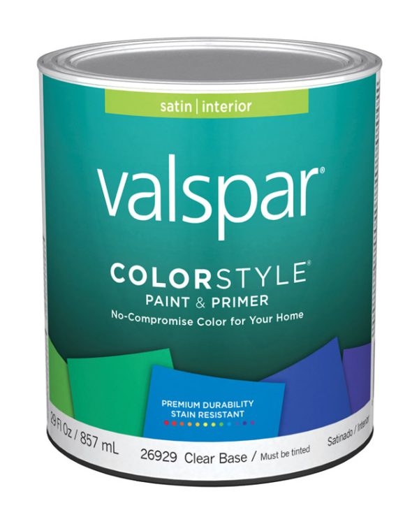 Valspar Color Style Satin Tintable Clear Base Paint and Primer Interior 1 qt