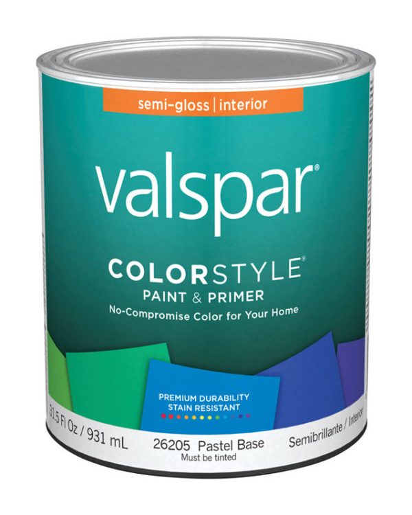 Valspar Color Style Semi-Gloss Tintable Pastel Base Paint and Primer Interior 1 qt
