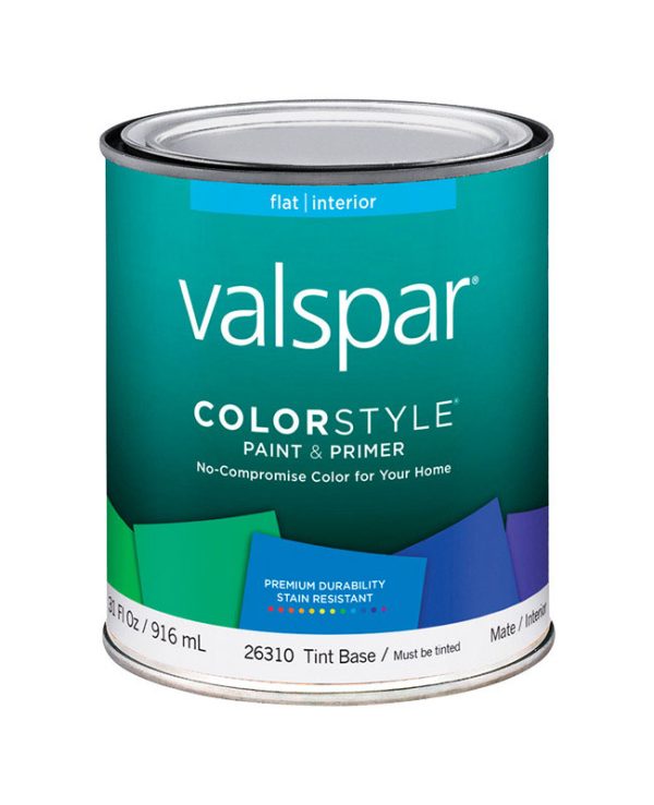 Valspar Color Style Flat Tintable Tint Base Paint and Primer Interior 1 qt