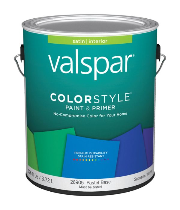 Valspar Color Style Satin Tintable Pastel Base Paint & Primer Interior 1 gal