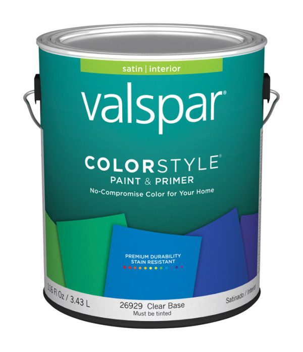 Valspar Color Style Satin Tintable Clear Base Paint & Primer Interior 1 gal