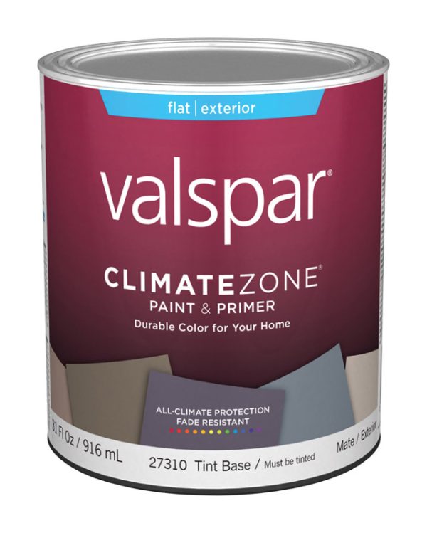 Valspar Climate Zone Flat Tint Base Paint and Primer Exterior 1 qt