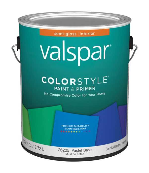 Valspar Color Style Semi-Gloss Tintable Pastel Base Paint and Primer Interior 1 gal