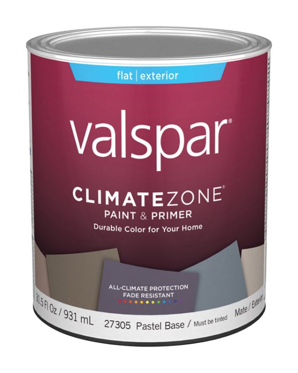 Valspar Climate Zone Flat Pastel Base Paint and Primer Exterior 1 qt