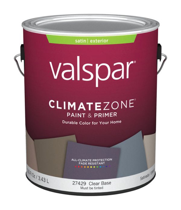 Valspar Climate Zone Satin Clear Base Paint and Primer Exterior 1 gal