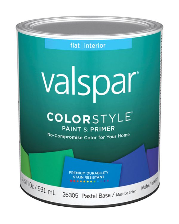Valspar Color Style Flat Tintable Pastel Base Paint and Primer Interior 1 qt