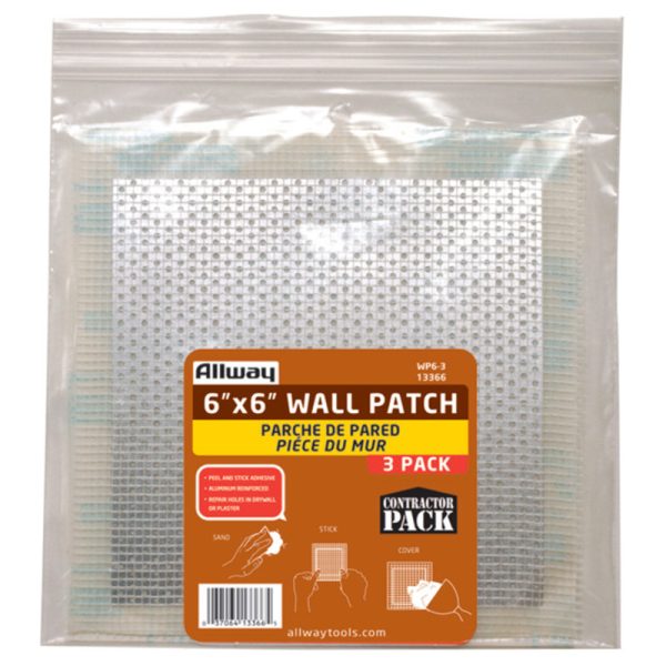 Allway 6 in. L X 6 in. W Fiberglass White Self Adhesive Wall Repair Patch