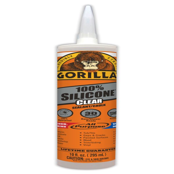 Gorilla Clear Silicone All Purpose Sealant 10 oz