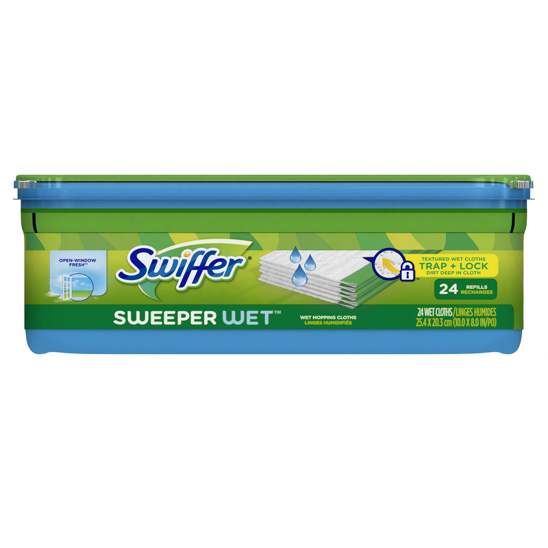 Swiffer Sweeper Wet Clean Fresh Scent Floor Cleaner Refill Wipes 24 pk ...