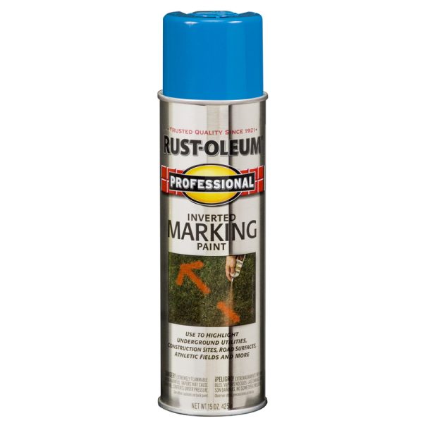Rust-Oleum Professional Caution Blue Inverted Marking Paint 15 oz