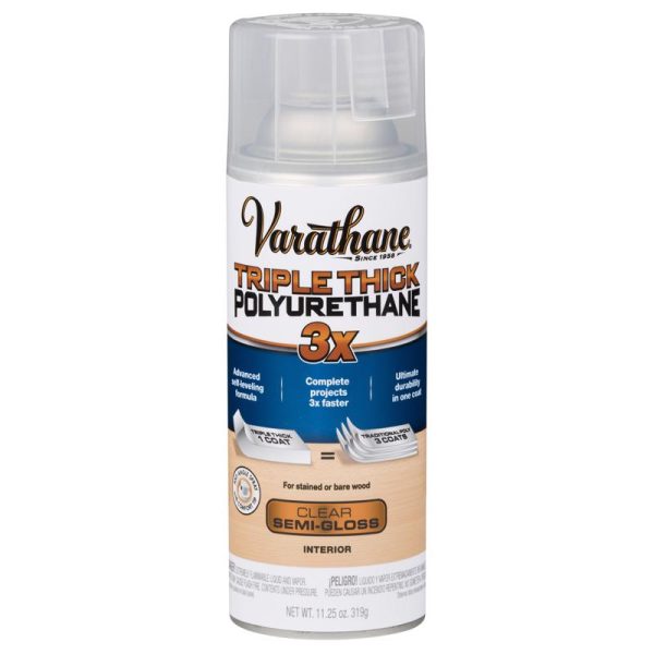 Varathane Transparent Semi-Gloss Clear Oil-Based Triple Thick Polyurethane 11.25 oz