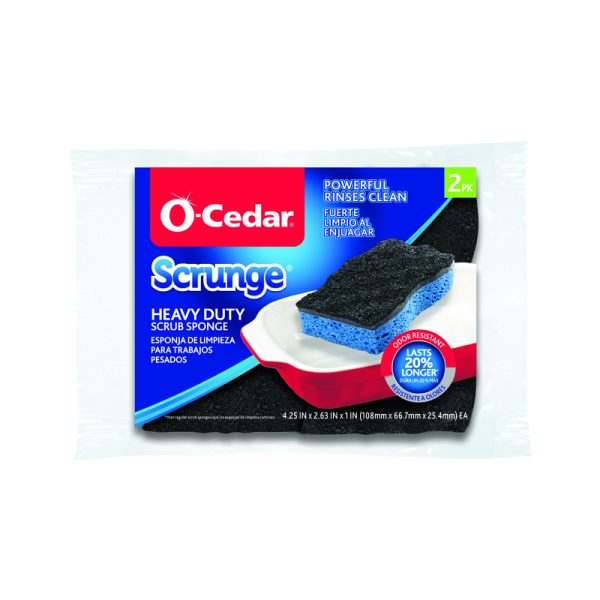 O-Cedar Scrunge Heavy Duty Sponge For Non-Scratch 7.5 in. L 2 pk