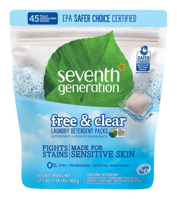 Seventh Generation Free & Clear Scent Laundry Detergent Pod 31.7 oz