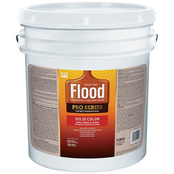 Flood Pro Series Solid Satin White Pastel Base Acrylic Wood Stain 5 gal