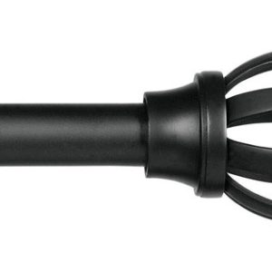 Kenney Matte Black Fast Fit Lilly Curtain Rod 36 in. L X 66 in. L
