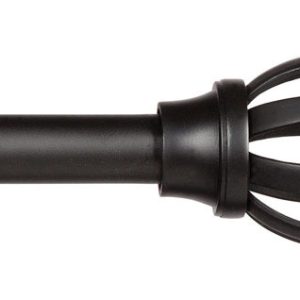Kenney Matte Black Fast Fit Lilly Curtain Rod 66 in. L X 120 in. L