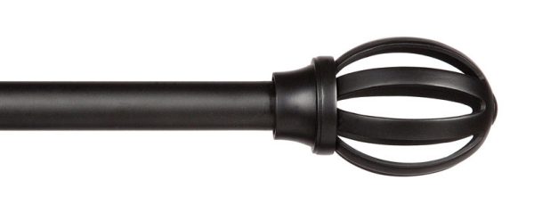 Kenney Matte Black Fast Fit Lilly Curtain Rod 66 in. L X 120 in. L