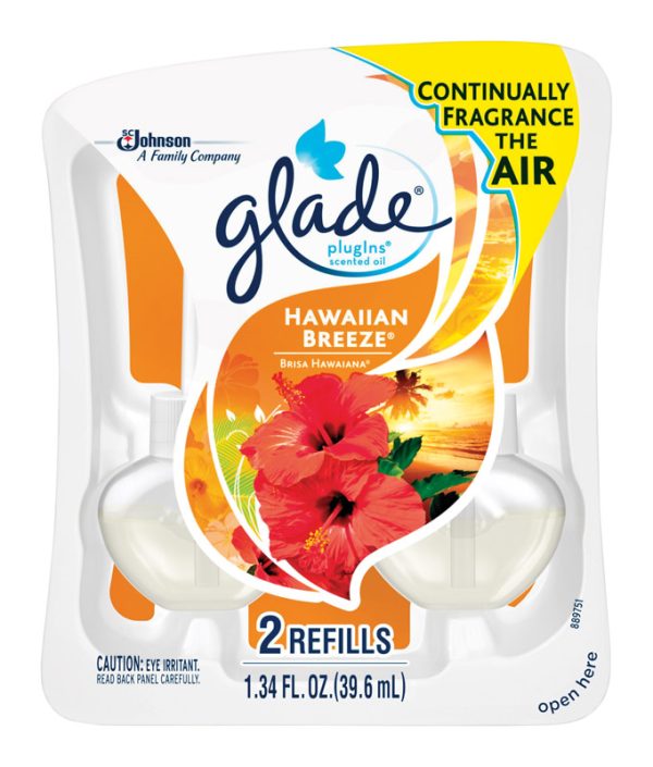 Glade Plug-Ins Hawaiian Breeze Scent Air Freshener Oil Refill 1.34 oz Liquid 2 pk