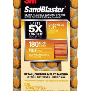 3M 4-1/2 in. L X 2-1/2 in. W X 1 in. 180 Grit Fine Flat Surface Dust Channeling Sanding Sponge