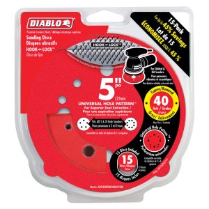 Diablo 5 in. Ceramic Blend Hook and Lock Sanding Disc 40 Grit Ultra Coarse 15 pk