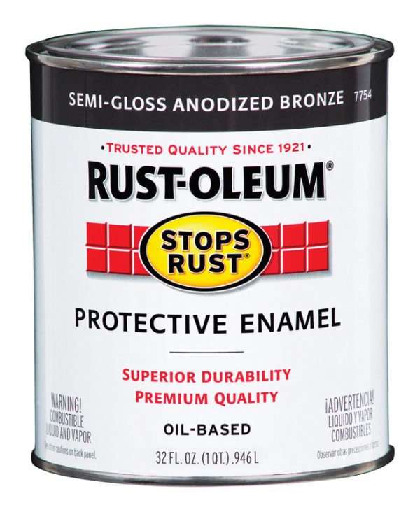 Rust-oleum Stops Rust Indoor and Outdoor Gloss Anodized Bronze Oil-Based Protective Paint 1 qt