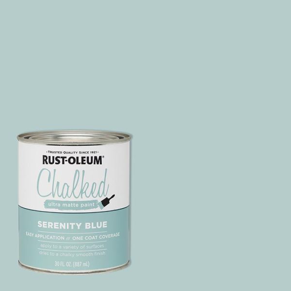 Rust-Oleum Chalked Matte Serenity Blue Water-Based Acrylic Chalk Paint 30 oz