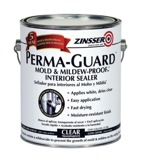 Zinsser Perma-Guard Flat/Matte Clear Water-Based Mold and Mildew-Proof Paint Interior 1 gal