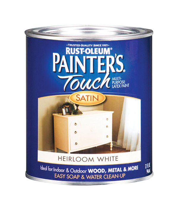 Rust-Oleum Painters Touch Ultra Cover Satin Heirloom White Water-Based Ultra Cover Paint Exterior an