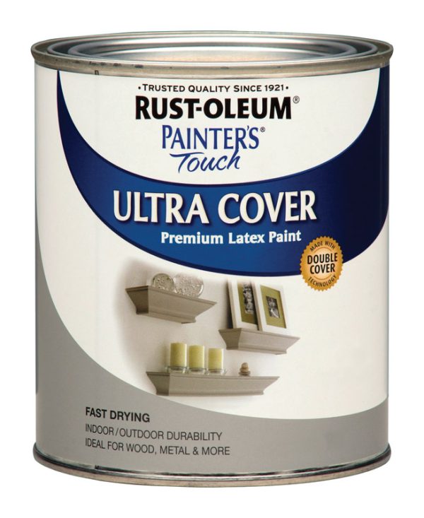 Rust-Oleum Painters Touch Satin Stone Gray Water-Based Ultra Cover Paint Exterior & Interior 1 qt
