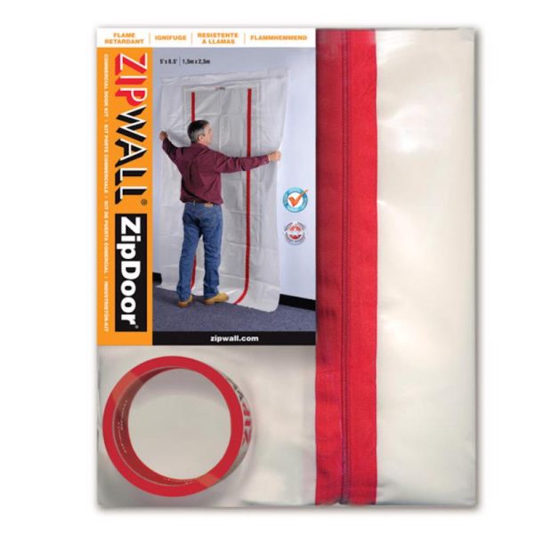Zipwall 5 ft. W X 8.5 ft. L X 4 mil Plastic Door Kit 1 pk