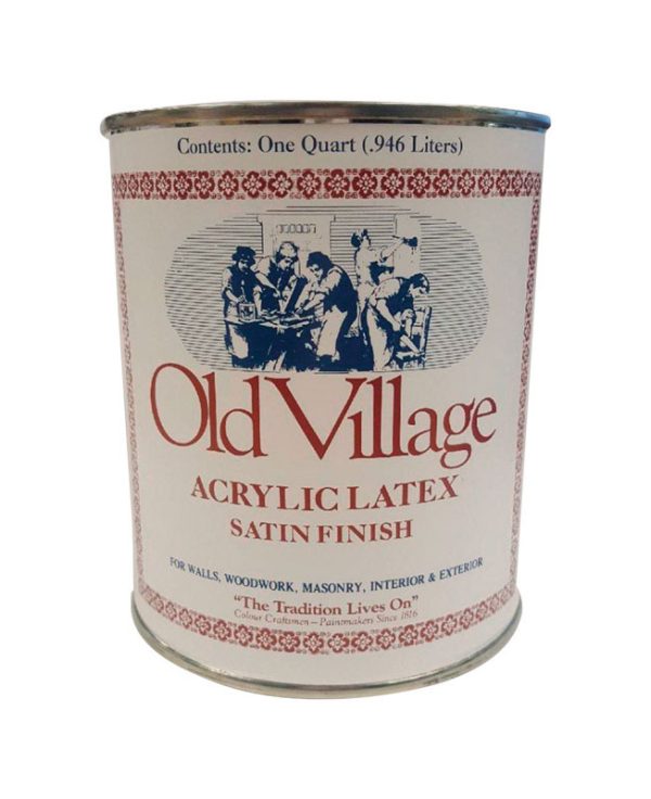 Old Village Satin New England Red Water-Based Paint Exterior and Interior 1 qt